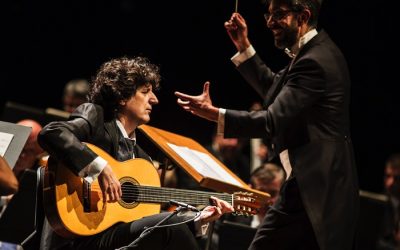 Montaño and Cañizares at the Baluarte Theater in Pamplona with the Navarra Symphony Orchestra